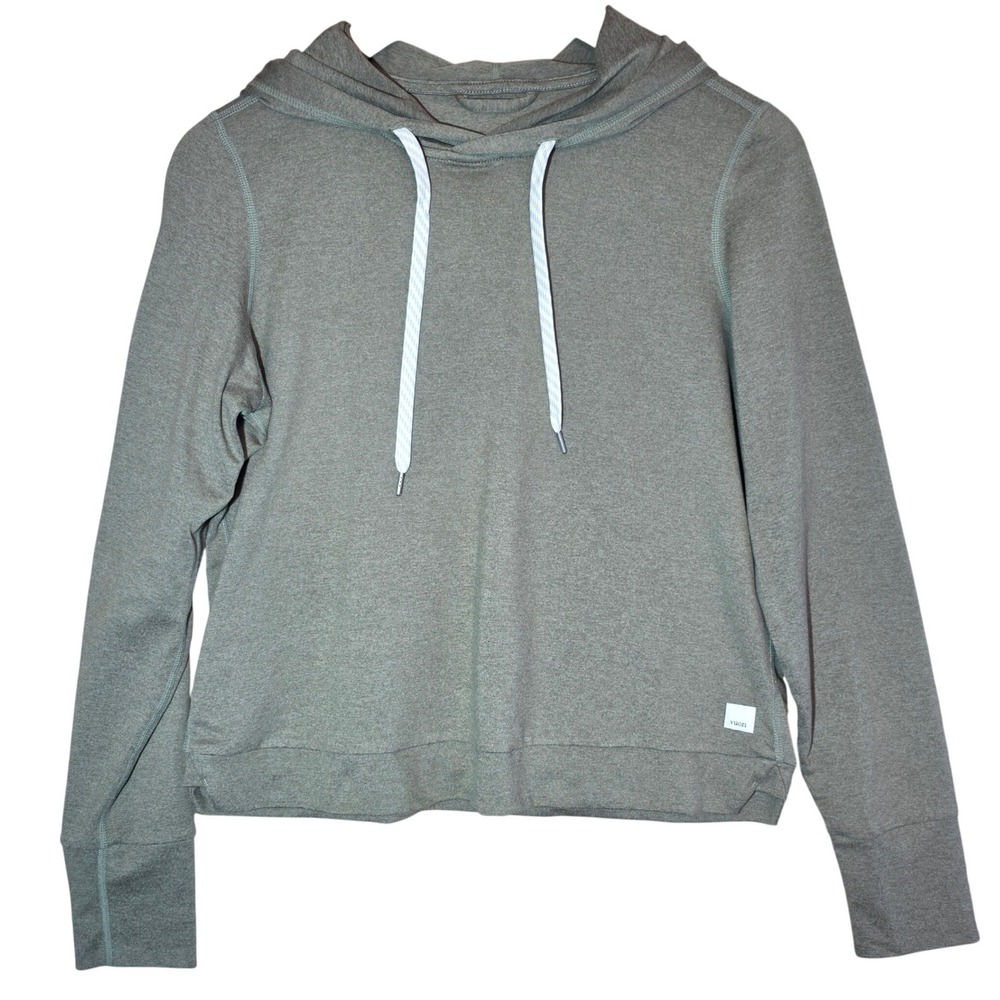 Vuori Halo Essential Hoodie Women's Small Heather Oregano Green Athleisure Soft